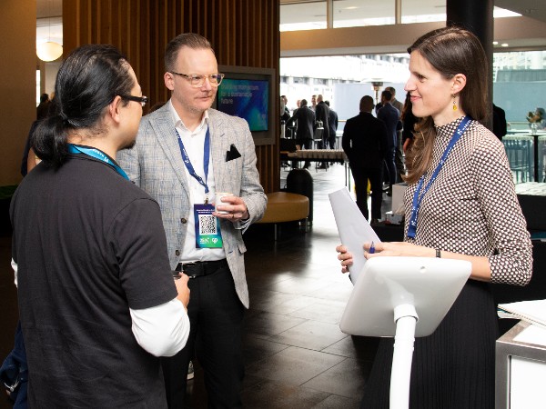 NABERS staff share information at the NABERS + CBD Conference booth