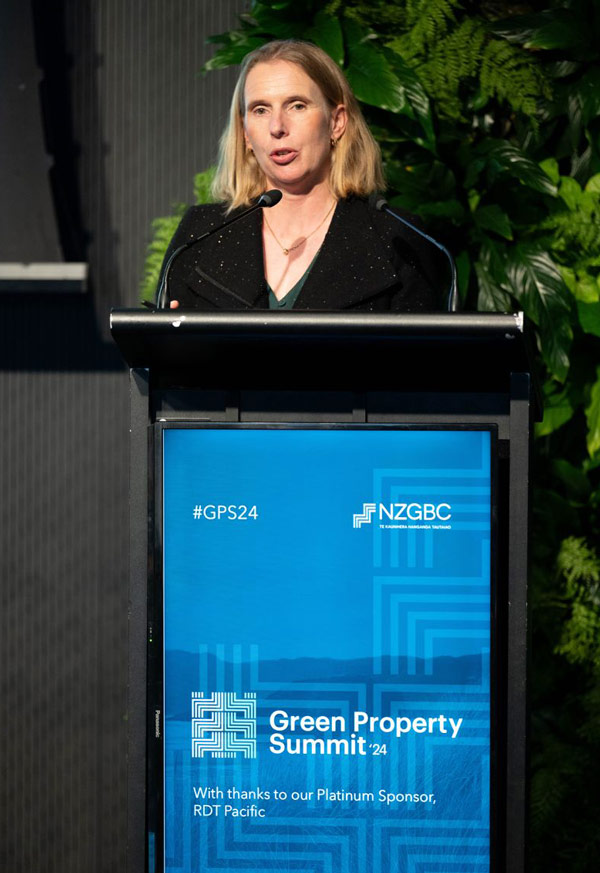 Image: NABERS Magali Wardle presenting at the Green Property Summit in New Zealand. 